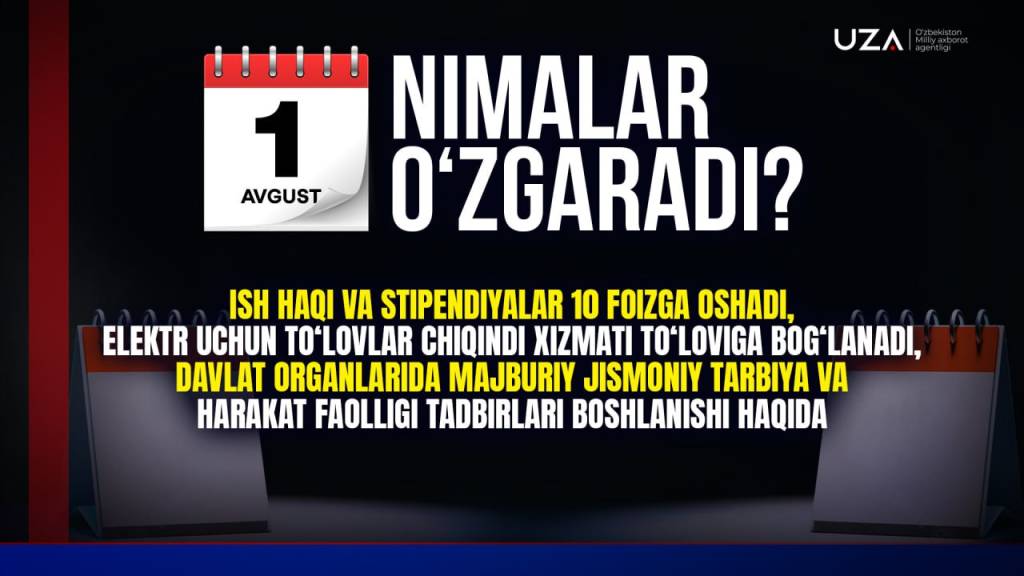 1 avgustdan qonunchilikda nimalar ozgaradi video