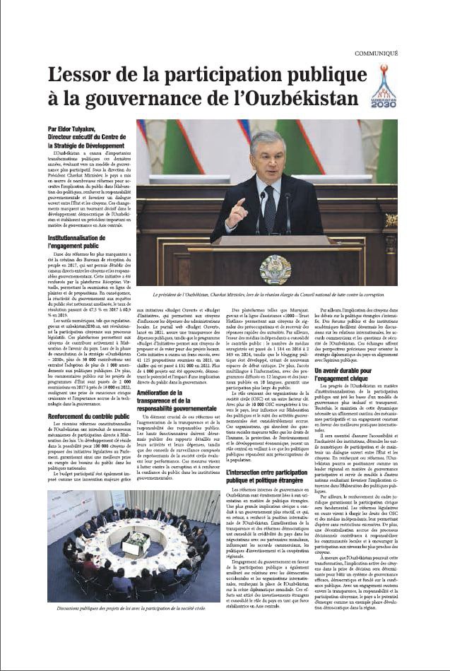 “Le Figaro” gazetasida O‘zbekistonning boshqaruv sohasidagi islohotlari haqida maqola chop etildi!