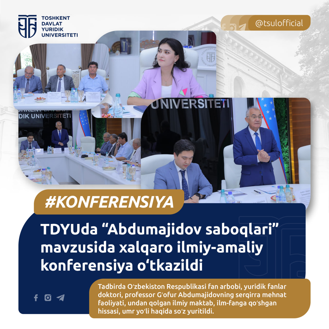 TDYUda “Abdumajidov saboqlari” mavzusida xalqaro ilmiy-amaliy konferensiya o‘tkazildi