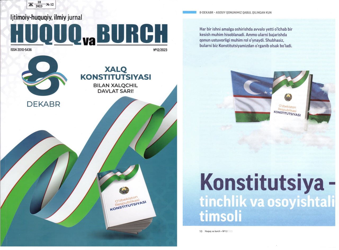 Konstitutsiya – tinchlik va osoyishtalik timsoli