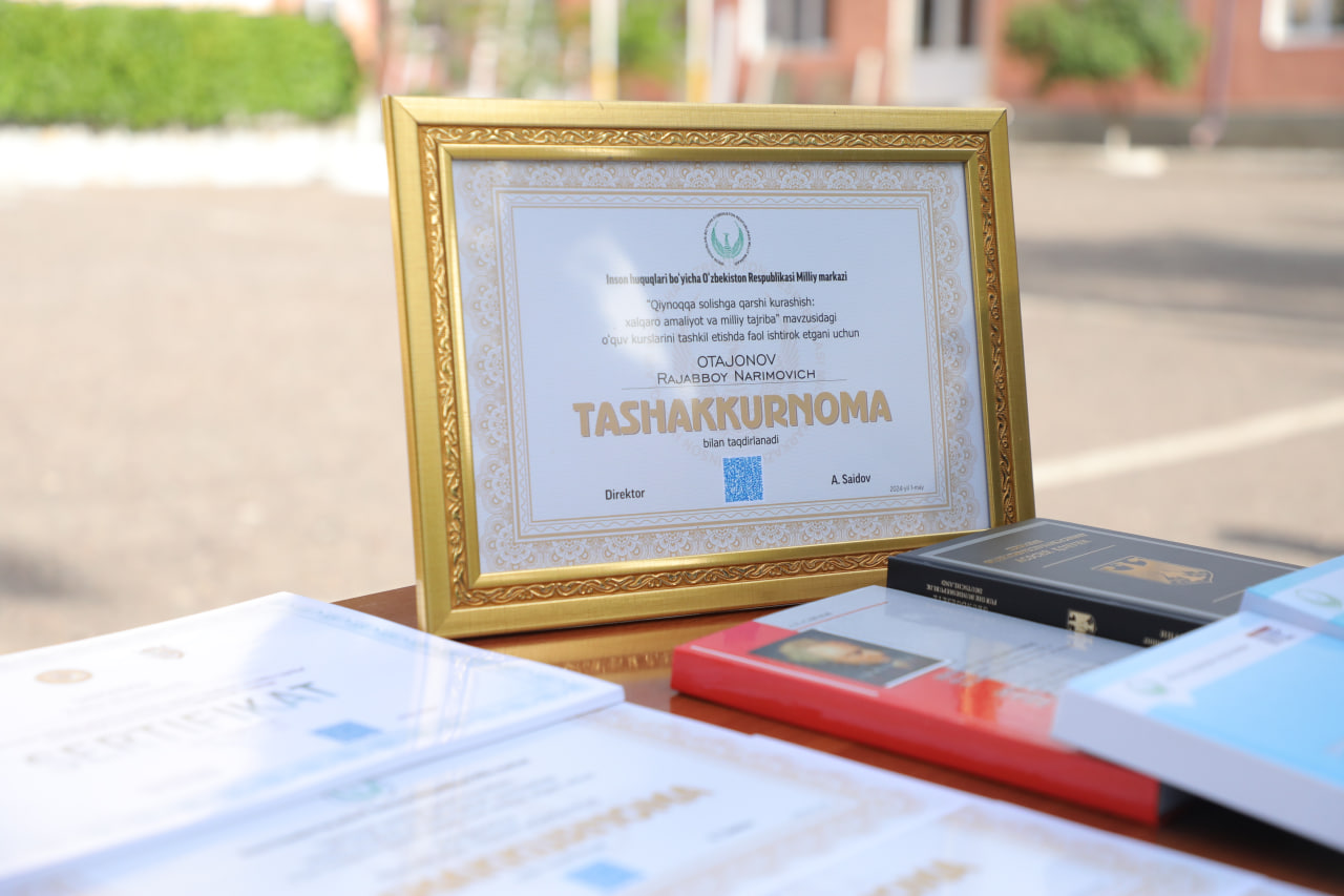 Qibrayda qiynoqqa qarshi kurash bo‘yicha o‘quv mashg‘ulotlari yakunlandi