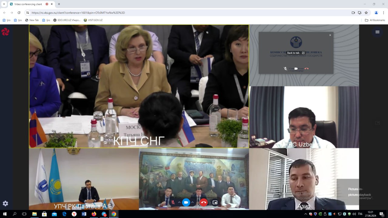 O‘zbekiston vakili MDH Inson huquqlari bo‘yicha komissiyasining navbatdagi yig‘ilishida qatnashdi