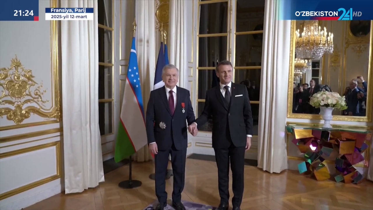 Yuksak ehtirom: Shavkat Mirziyoyev Fransiyaning eng oliy mukofoti – Faxriy legion ordeni bilan mukofotlandi!
