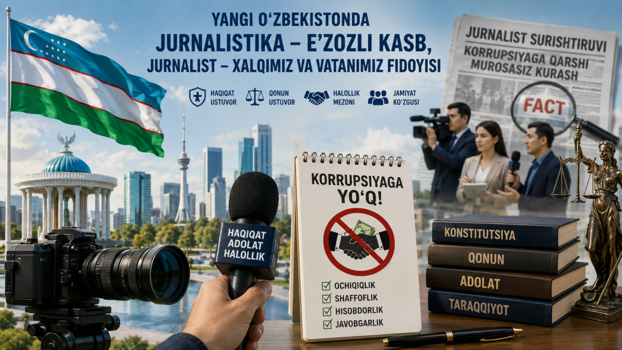 Yangi O‘zbekistonda jurnalistika – e’zozli kasb, jurnalist – xalqimiz va Vatanimiz fidoyisi
