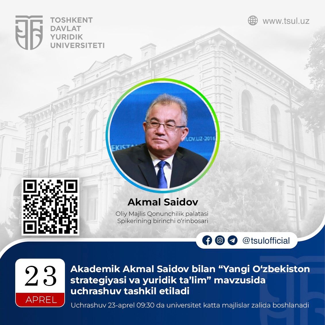 The meeting with Akmal Saidov on the topic