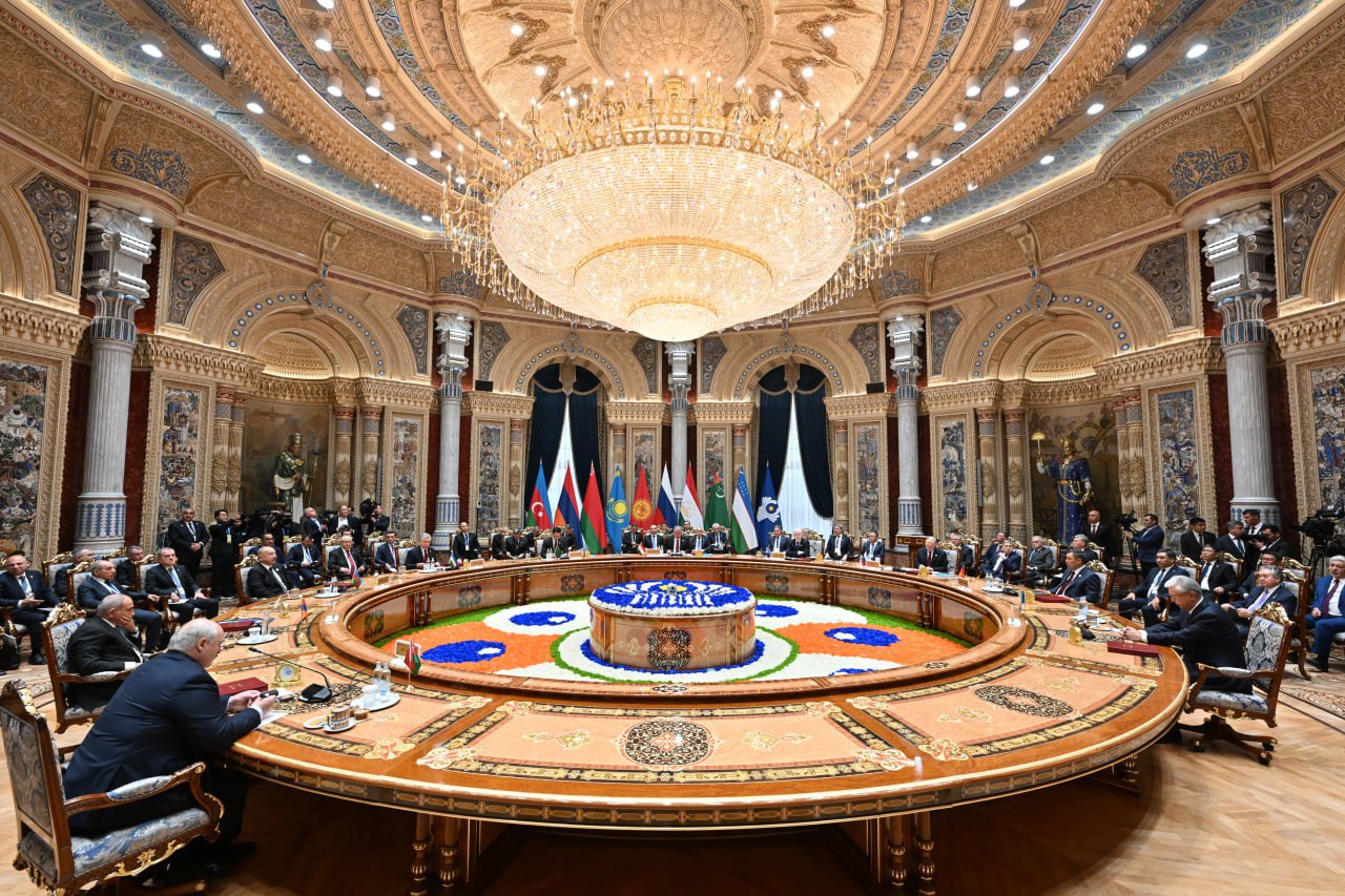 O‘zbekiston Respublikasi Prezidenti Shavkat Mirziyoyev Mustaqil Davlatlar Hamdo‘stligi Davlat rahbarlari kengashi yig‘ilishida ko‘p tomonlama hamkorlik samaradorligini oshirish hamda mamlakatlar iqtisodiyoti barqarorligini mustahkamlashga qaratilgan bir q