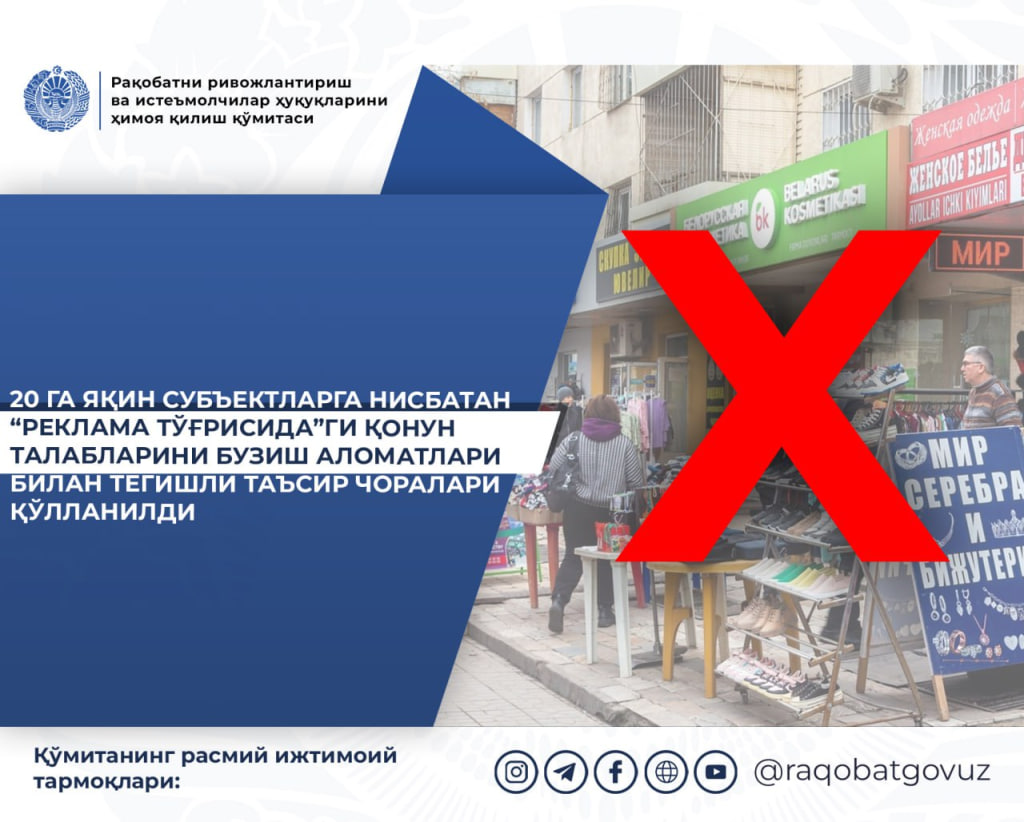 qonun talablarini buzgan subektlarga nisbatan jarimalar qollanildi