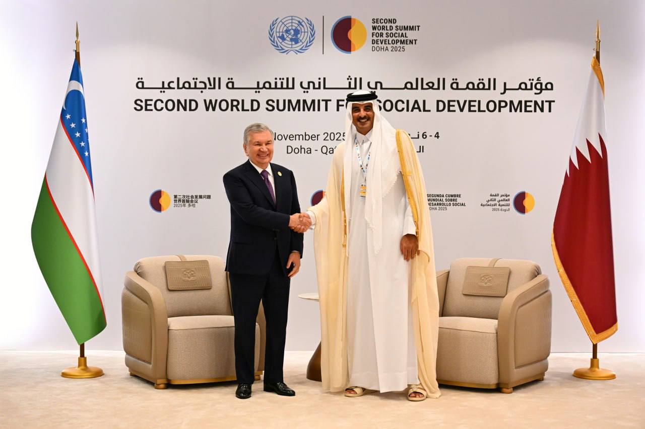 The leaders of Uzbekistan and Qatar discuss issues of further developing strategic partnership