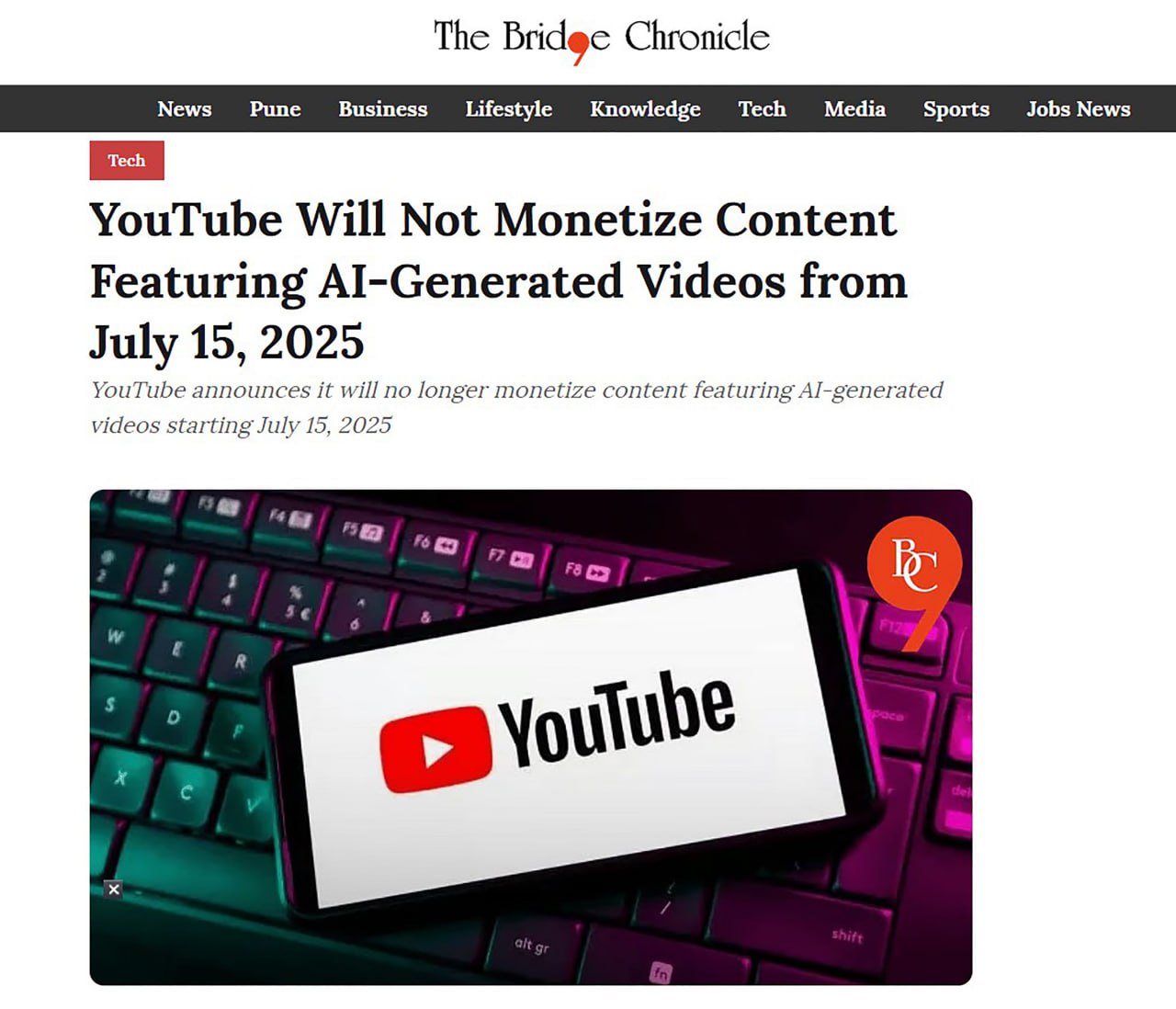 youtubeda ai orqali yaratilgan videolardan pul ishlash cheklanmoqda