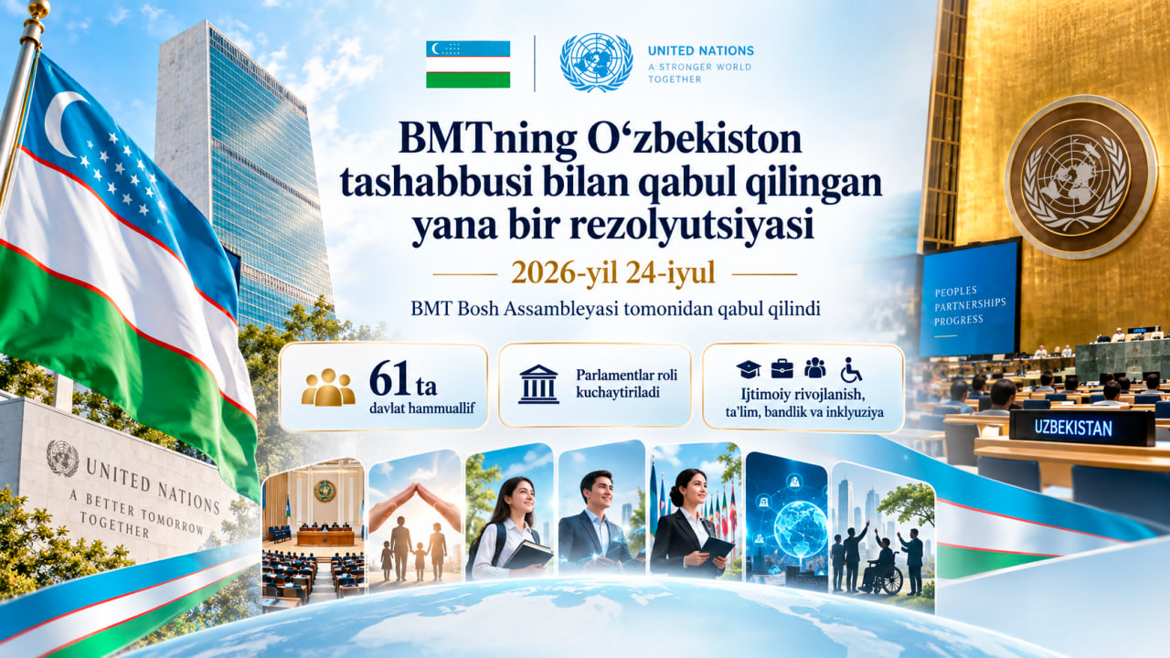 БМТнинг Ўзбекистон ташаббуси билан қабул қилинган яна бир резолюцияси